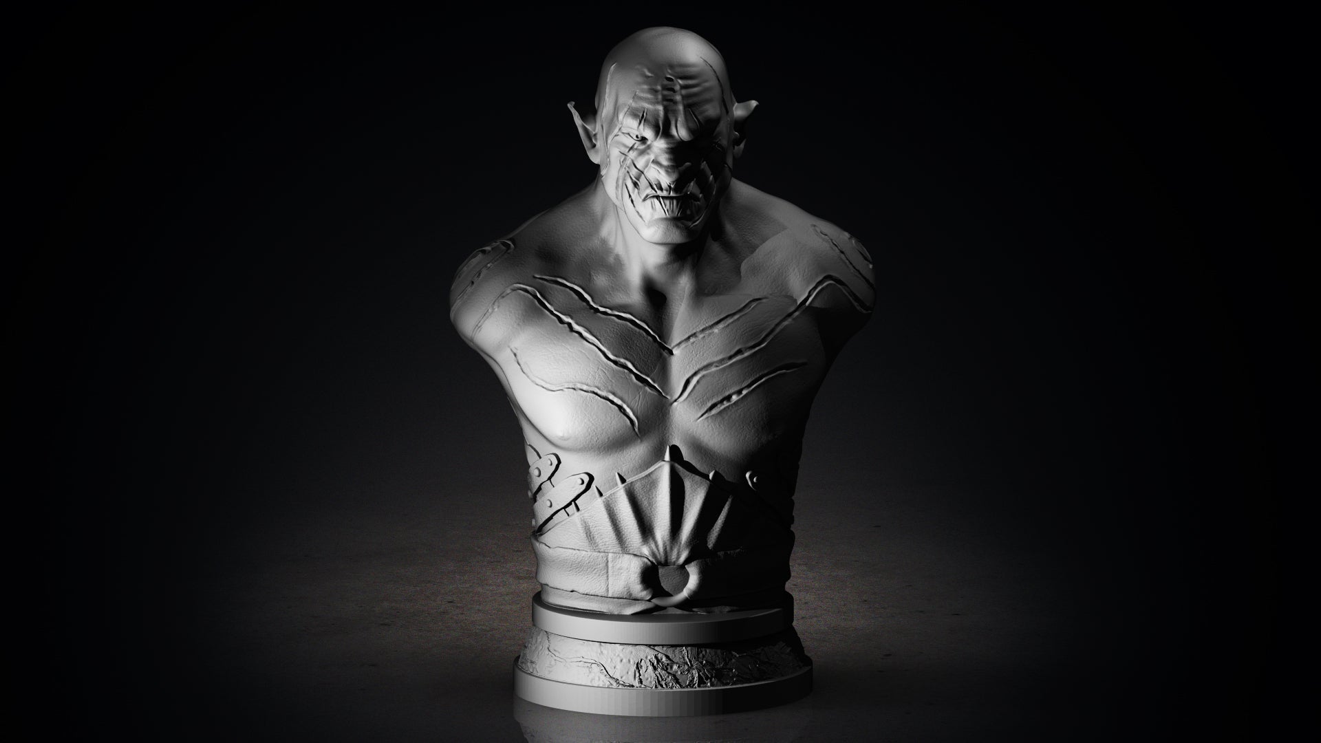 Azog the Defiler Bust Resin Statue Orc Chieftain Figure Unpainted 149mm Fotis Mint