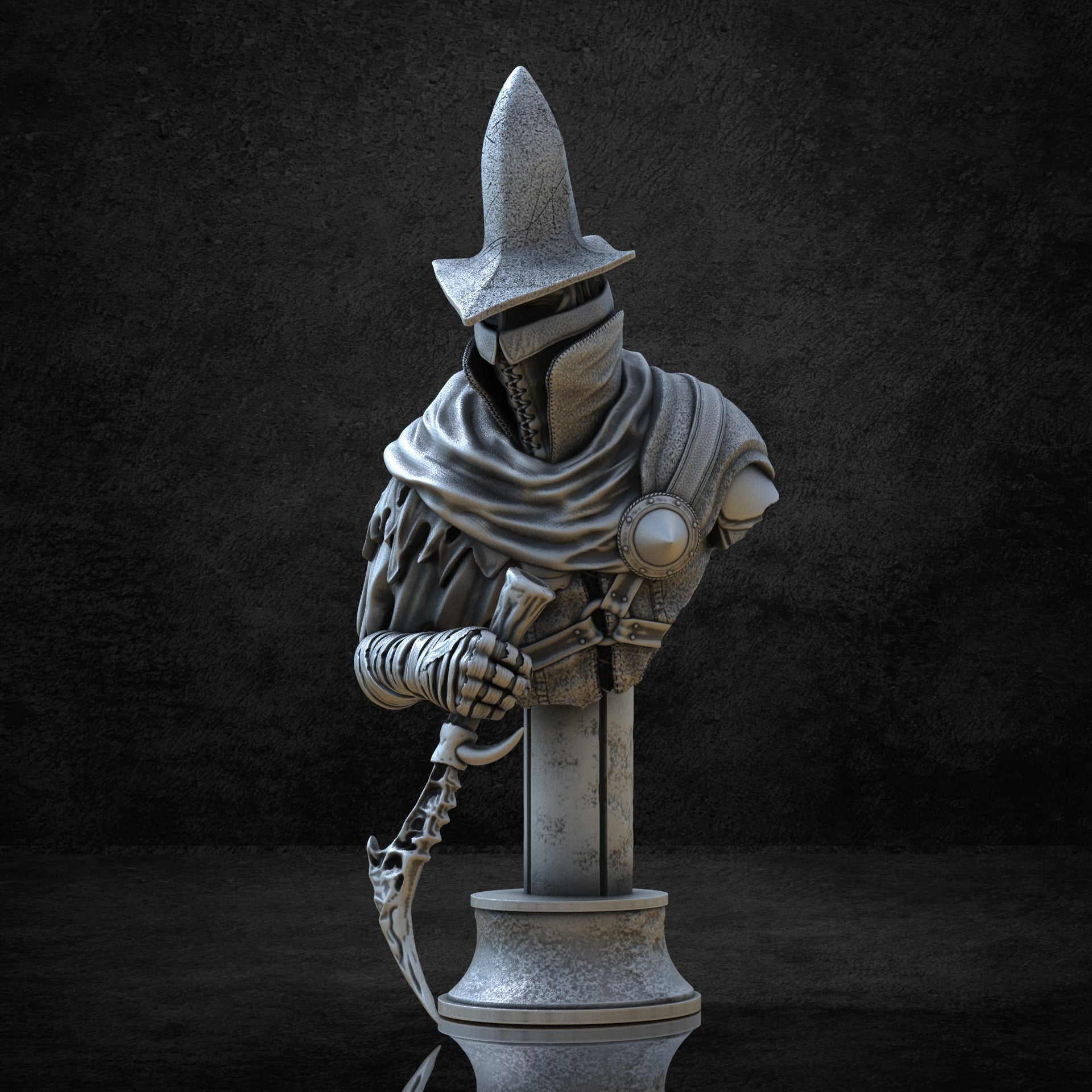 Dark Souls Abyss Watcher Bust Statue Resin Figure Unpainted Display Model 168mm