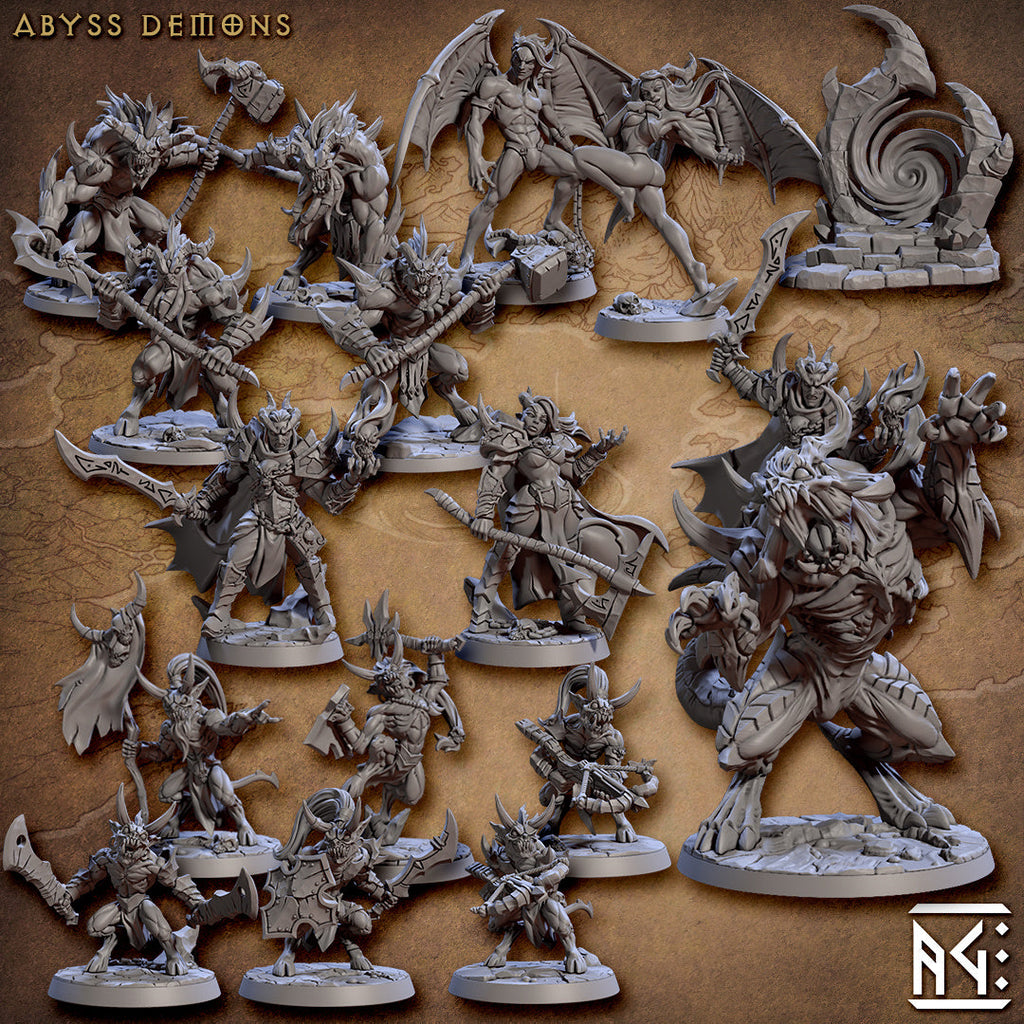 Abyss Demons Miniatures (Full Set) | Fantasy D&D Miniature | Artisan Guild