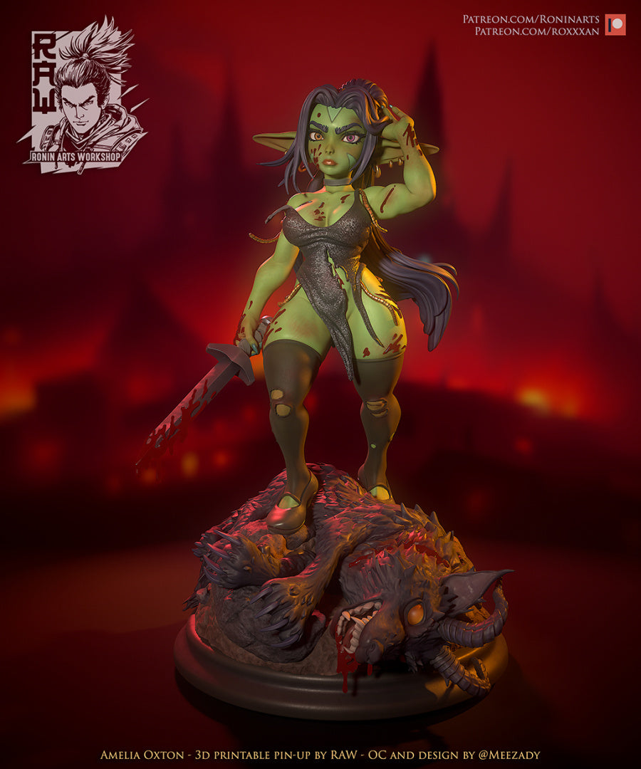 Amelia Oxton Goblin Duchess | Pin-Up Statue Fan Art Miniature Unpainted | Ronin Arts Workshop