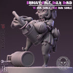 Bratty Calf Milk Maid | Pin-Up Statue Fan Art Miniature Unpainted | Jigglystix