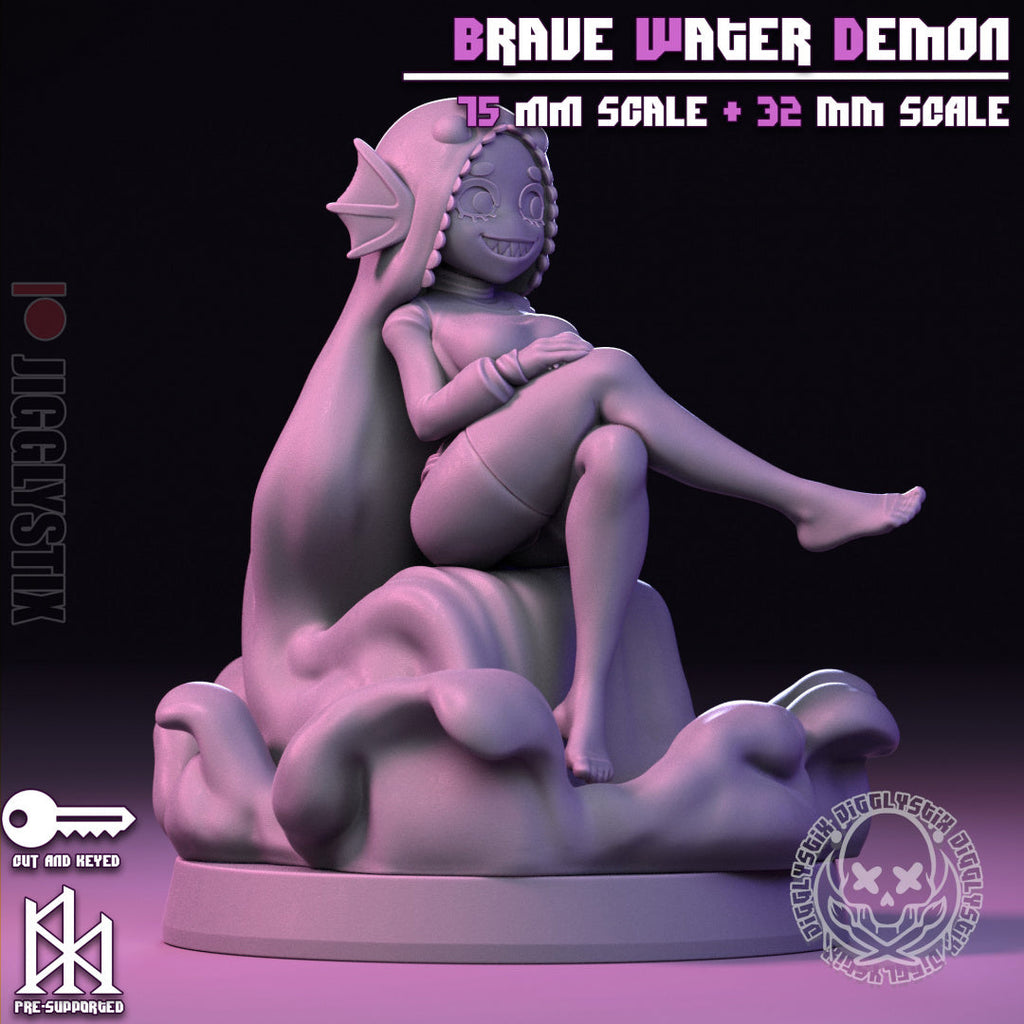 Brave Water Demon | Pin-Up Statue Fan Art Miniature Unpainted | Jigglystix