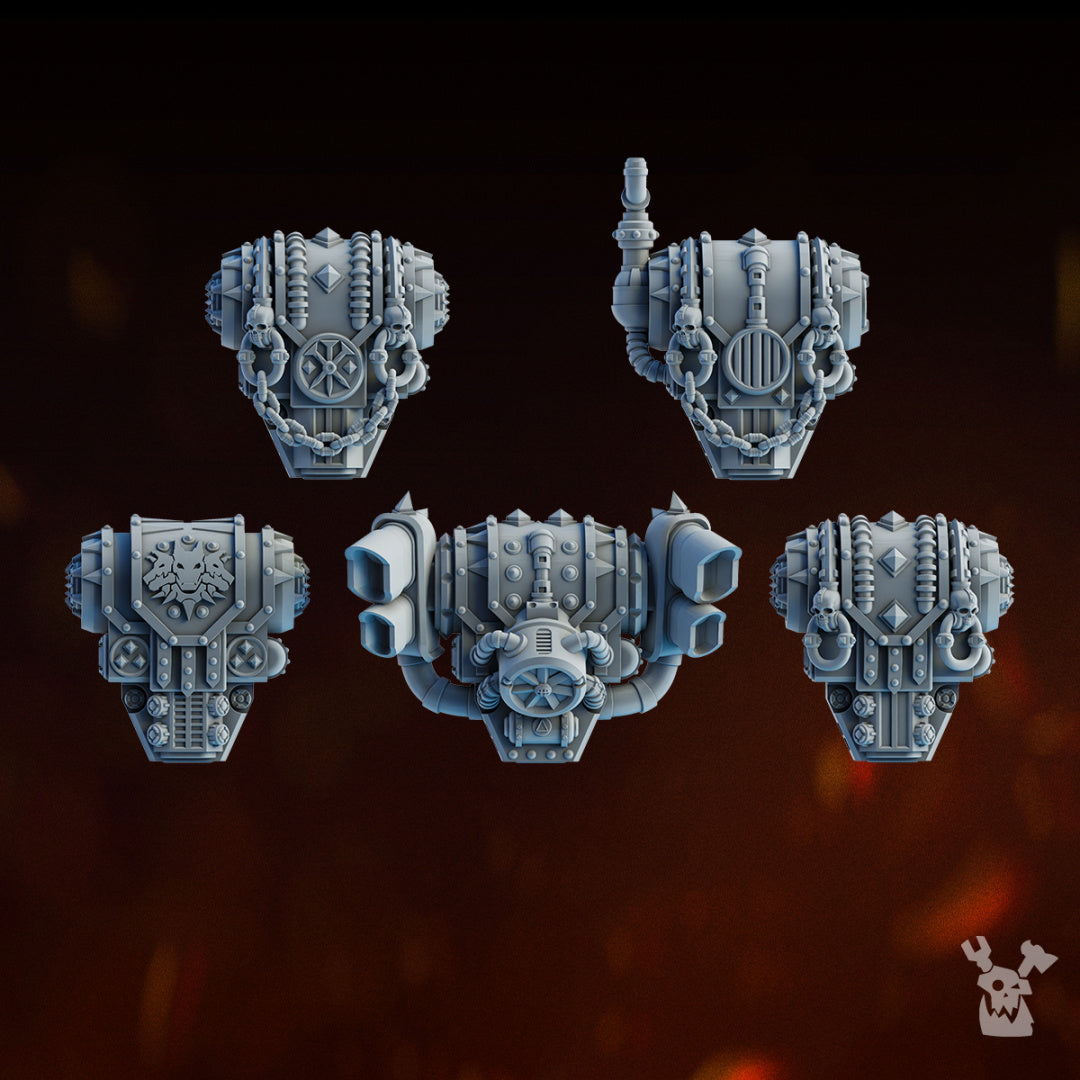 5x Carnage Reaper Backpacks | DakkaDakka | Sci-Fi Grimdark Custom Bitz Wargaming Miniatures 28mm 32mm