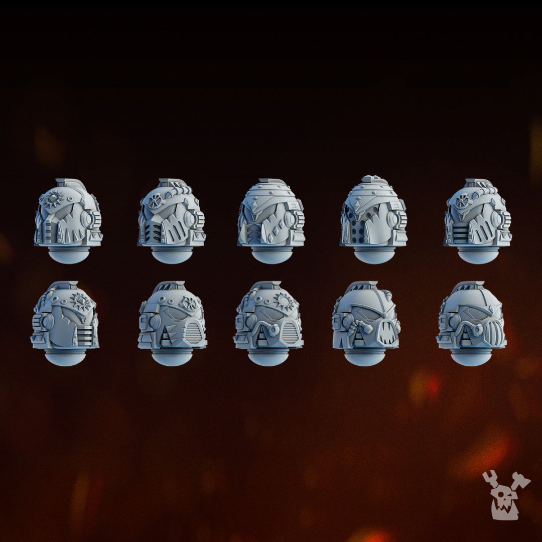 10x Carnage Reaper Helmets | DakkaDakka | Sci-Fi Grimdark Custom Bitz Wargaming Miniatures 28mm 32mm