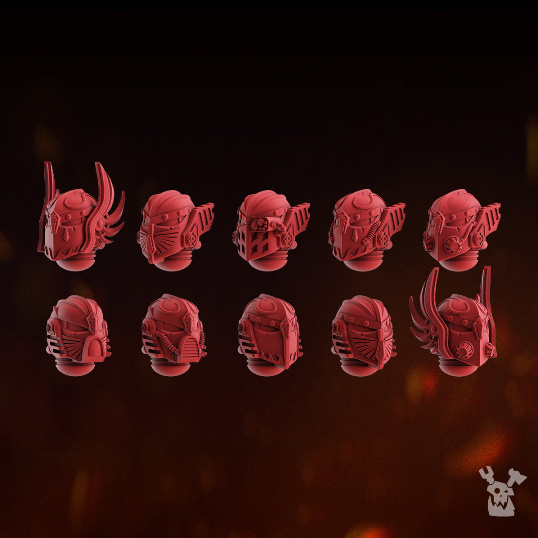 10x Celestial Blade Helmets | DakkaDakka | Sci-Fi Grimdark Custom Bitz Wargaming Miniatures 28mm 32mm