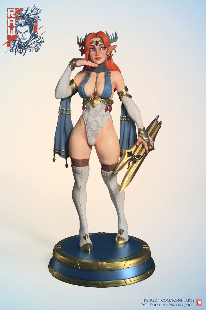 Farah | Pin-Up Statue Fan Art Miniature Unpainted | Ronin Arts Workshop