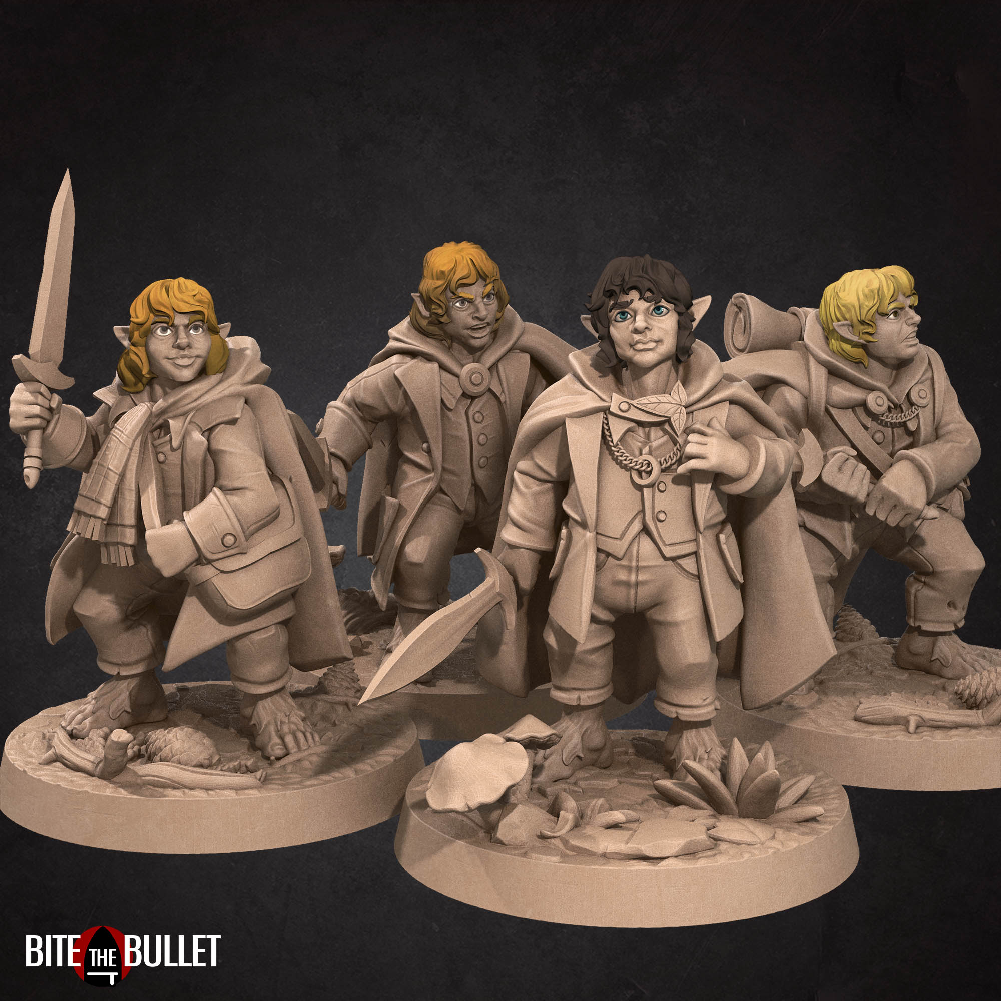 Halfling Explorer Miniatures | Bullet Rings | Fantasy Miniature | BTB