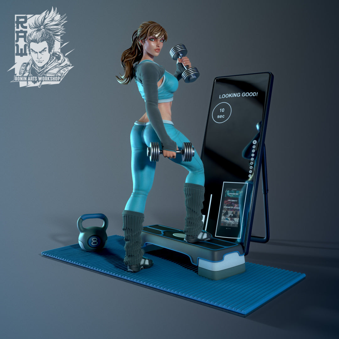 Sporty Irene | Pin-Up Statue Fan Art Miniature Unpainted | Ronin Arts Workshop