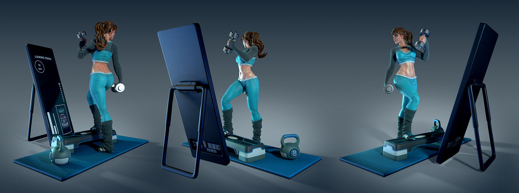 Sporty Irene | Pin-Up Statue Fan Art Miniature Unpainted | Ronin Arts Workshop