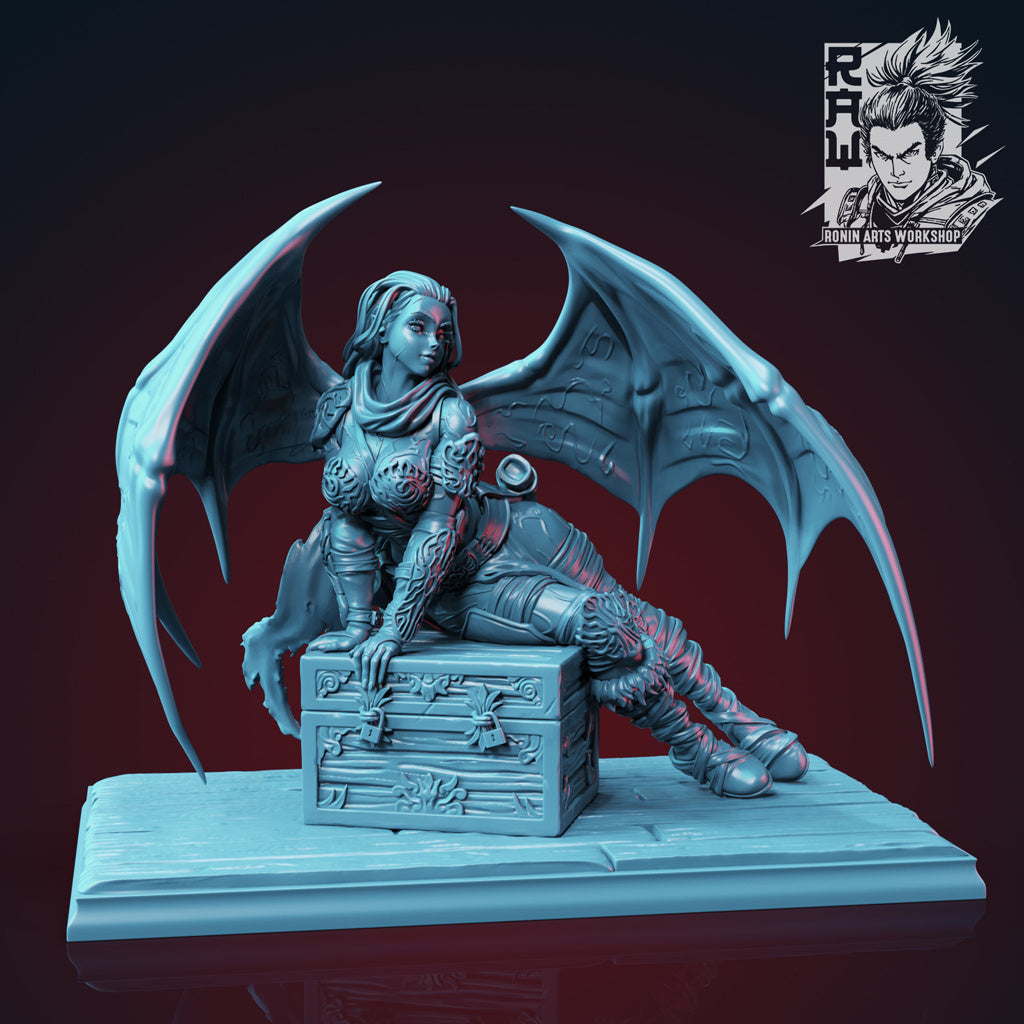 Izel The Barbarian Succubus | Pin-Up Statue Fan Art Miniature Unpainted | Ronin Arts Workshop