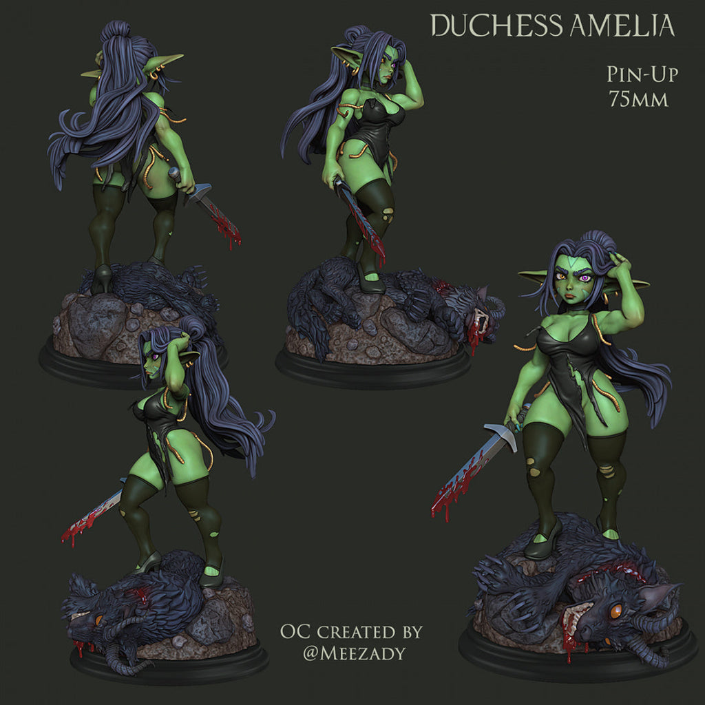 Amelia Oxton Goblin Duchess | Pin-Up Statue Fan Art Miniature Unpainted | Ronin Arts Workshop