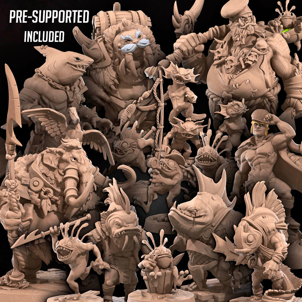 Bullet Town Fishing Village Miniatures | Fantasy Miniature | Bite the Bullet