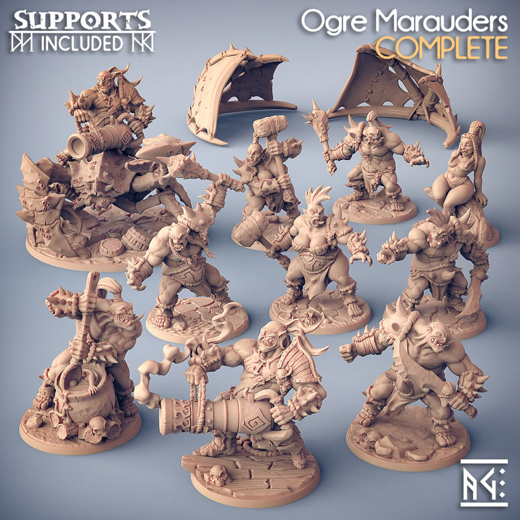 Ogre Marauder Miniatures (Full Set) | Fantasy D&D Miniature | Artisan Guild