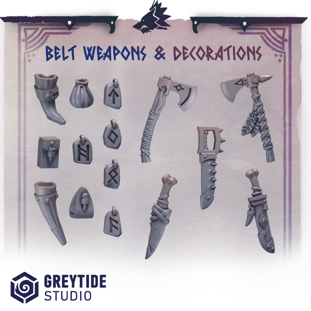 Belt Decorations Primal Hounds Conversion Bits For 28mm 32mm Sci-fi Space Knights