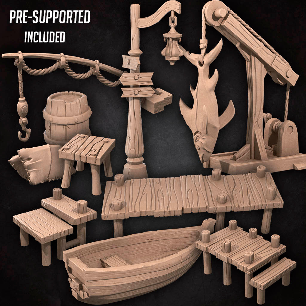 Port Scenery | Bullet Town Fishing Village | Bite the Bullet