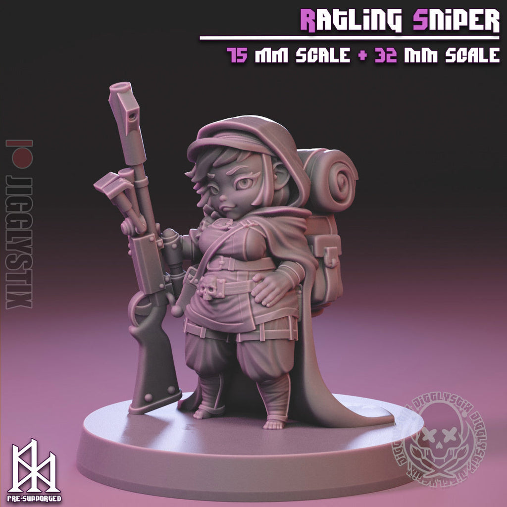 Ratling Sniper | Pin-Up Statue Fan Art Miniature Unpainted | Jigglystix