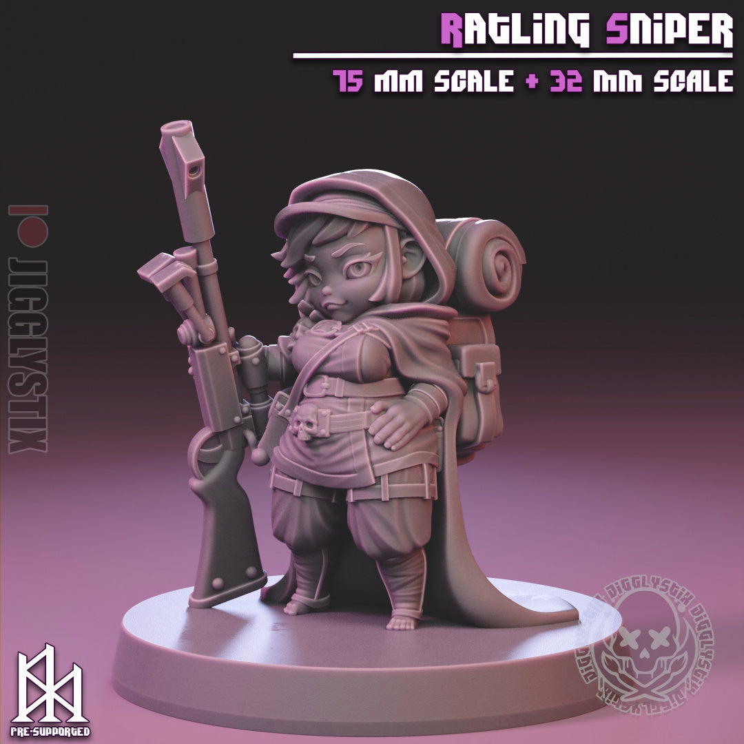 Ratling Sniper | Pin-Up Statue Fan Art Miniature Unpainted | Jigglystix