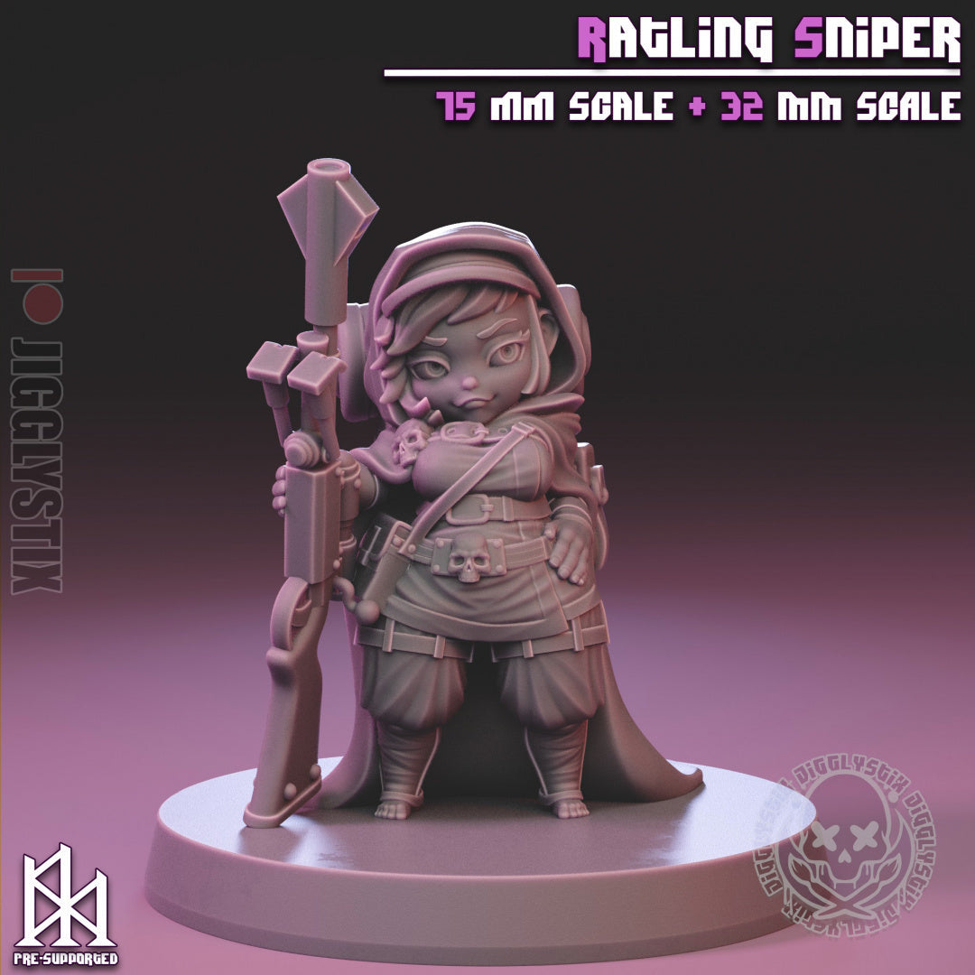 Ratling Sniper | Pin-Up Statue Fan Art Miniature Unpainted | Jigglystix