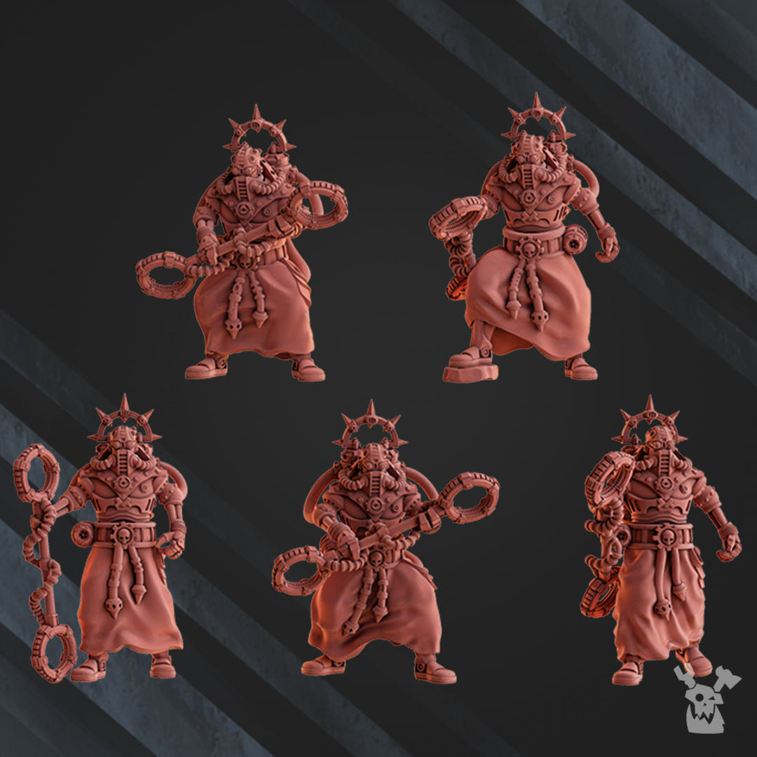 Shock Priests W/ Staff | Machine Cult | Grimdark Miniature | DakkaDakka