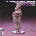 Sleepover Tiefling Barbarian | Pin-Up Statue Fan Art Miniature Unpainted | Jigglystix