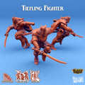 Tiefling Fighter D | Skies of Sordane | Fantasy Miniature | Arcane Minis