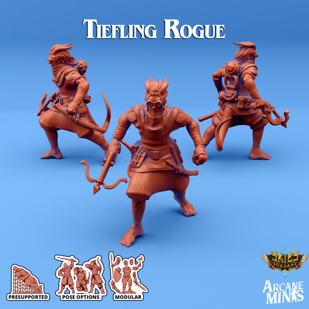 Tiefling Rogue E | Skies of Sordane | Fantasy Miniature | Arcane Minis