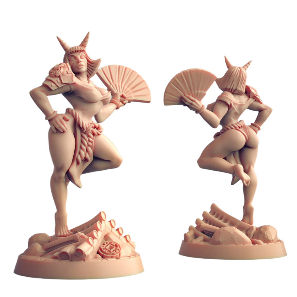 Demon Oni Tsuki Pin-Up | Oni Clan | Fantasy D&D Miniature | Artisan Guild