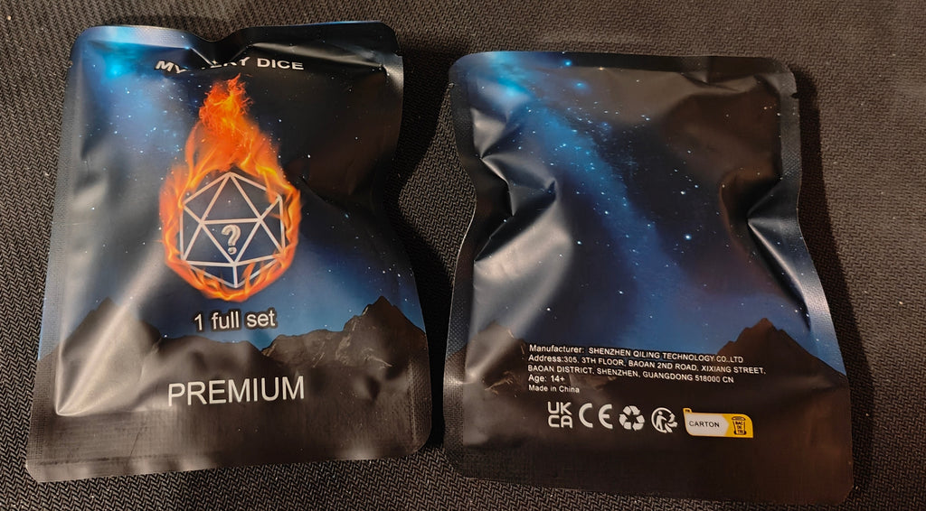 Mystery Dice Blind Bag 7pc Polyhedral Lucky Dip D&D, PATHFINDER TTRPG