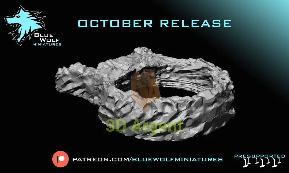 Rocky Hangar Terrain | Star Wars Legion Compatible | 3D Printed Scenery BlueWolf Miniatures