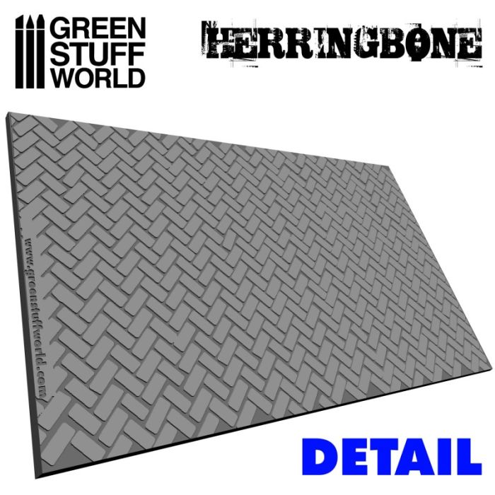 Green Stuff World Rolling Pin Herringbone