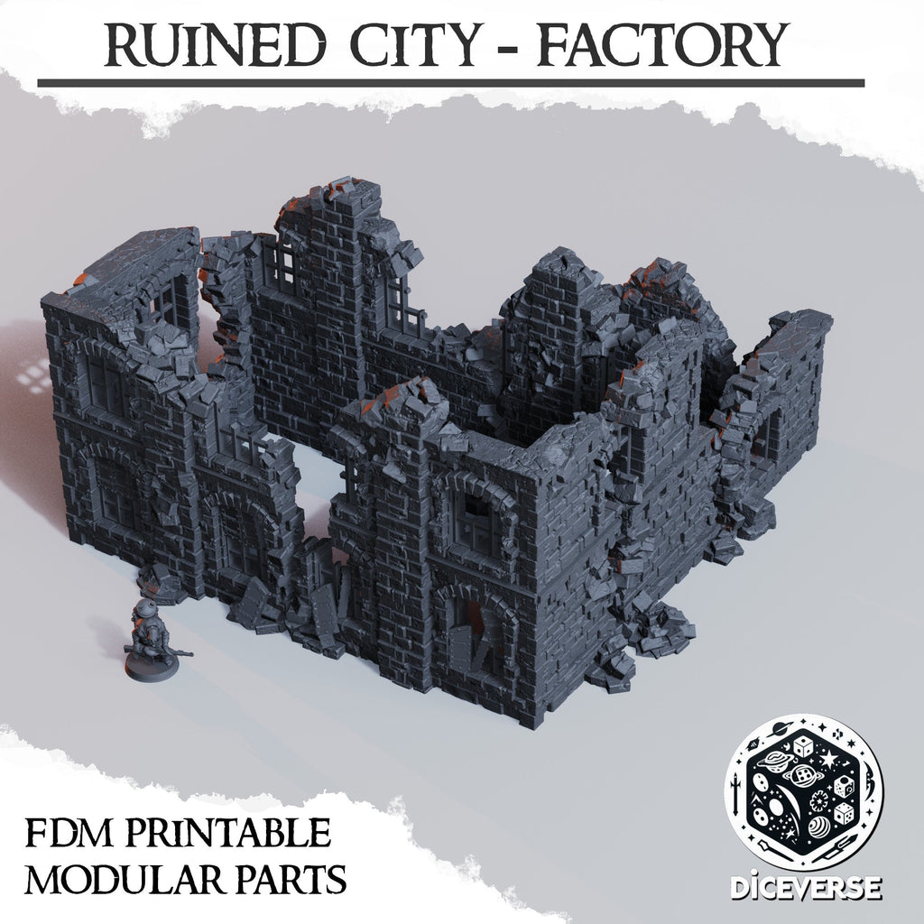 Ruined Factory Scenery | Trench Grimdark | Diceverse