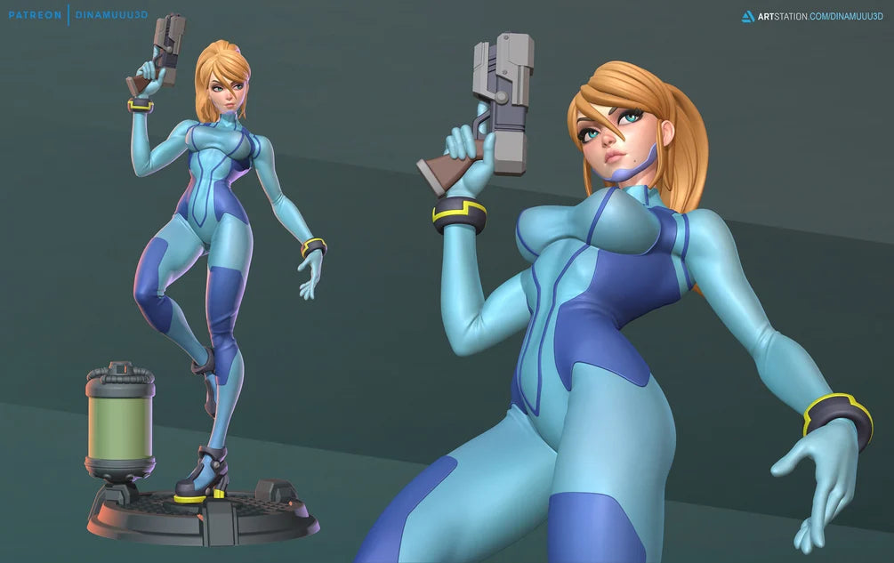 Bounty Hunter Zero | Pin-Up Statue Fan Art Miniature Unpainted | Dinamuu3D