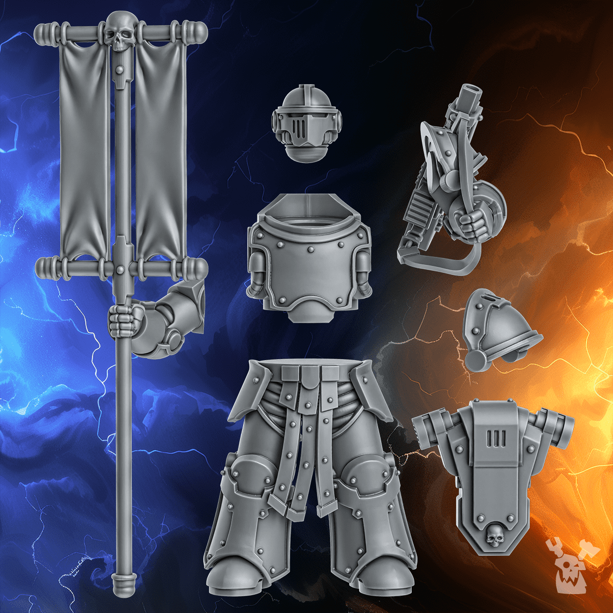 Standard Bearer | Black Lions | DakkaDakka | Sci-Fi Grimdark Wargaming Miniature 28mm 32mm