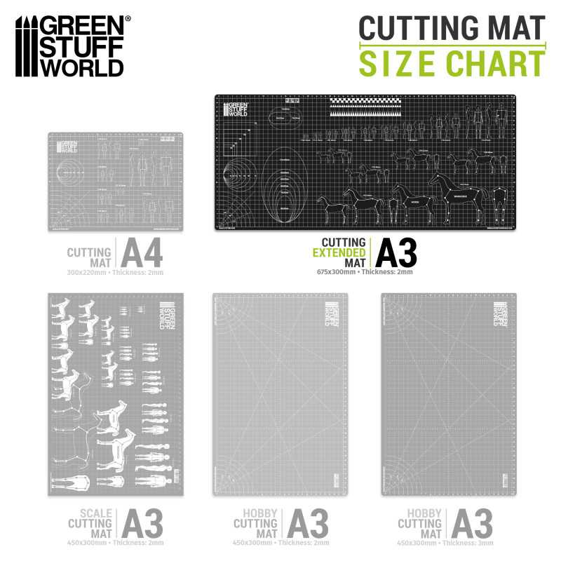 Green Stuff World Foldable Scale Cutting Mat - A3