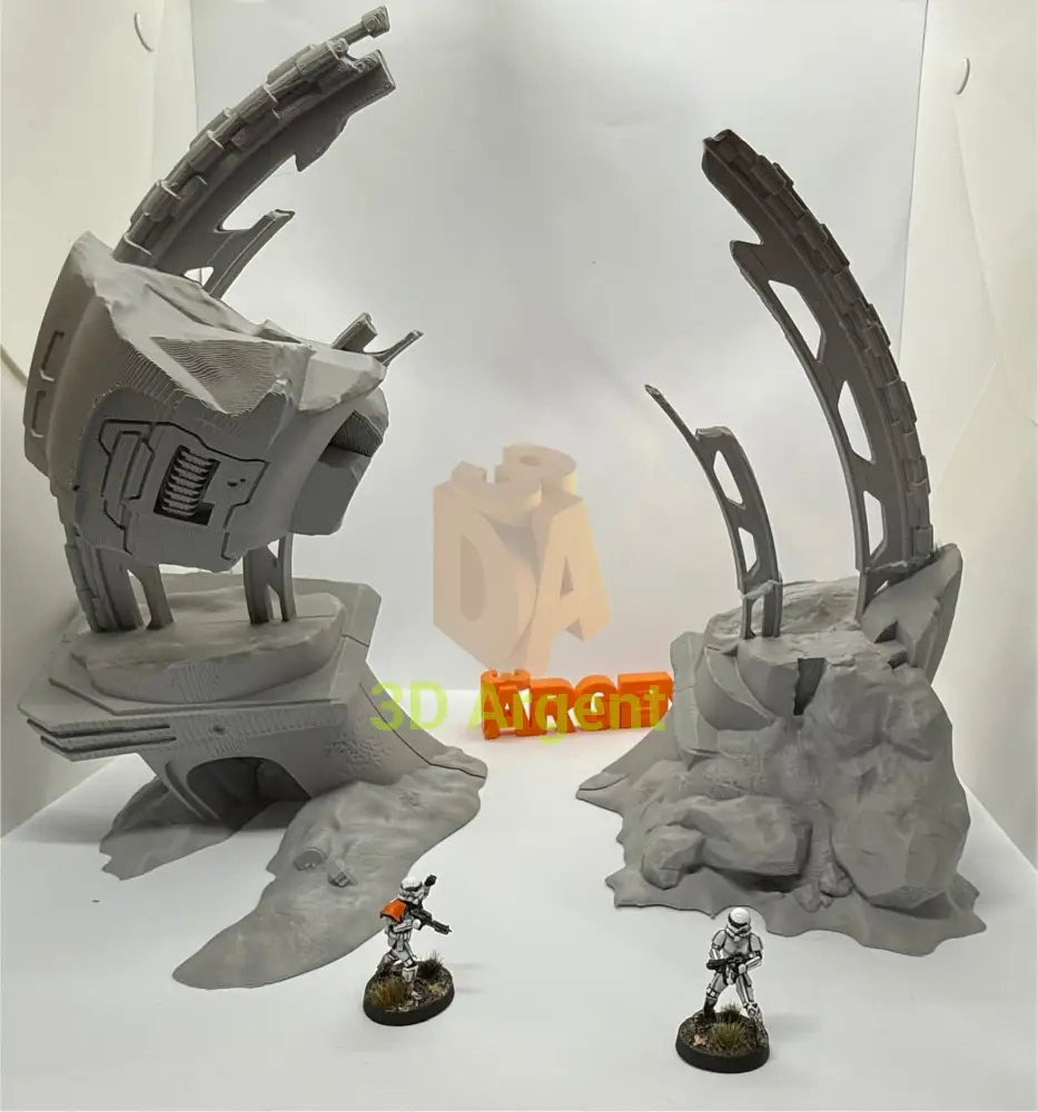 Scattered Wreckage Terrain Set – 2 sets | 28mm–32mm Sci-Fi Legion Miniature Scenery