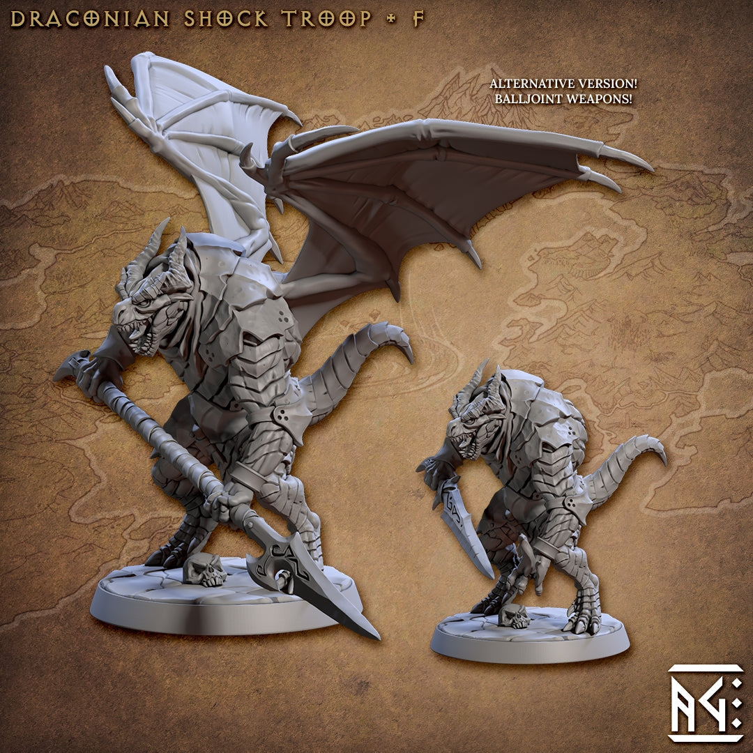 Draconian Shock Troop Miniatures | Draconian Scourge | Fantasy D&D Miniature | Artisan Guild