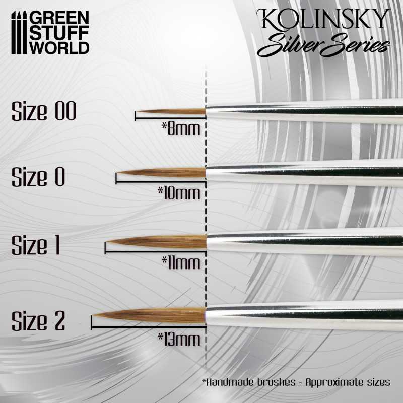 Green Stuff World: Kolinsky Sable Silver Series Paintbrush Set - 4pc