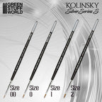 Green Stuff World: Kolinsky Sable Silver Series (S) Paintbrush Set - 4pc