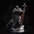 Silvia the Tearless War Priestess - 3D Printed Cleric Miniature