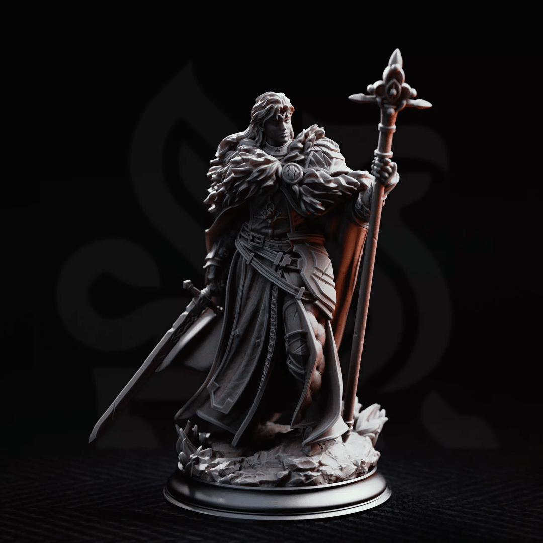 Silvia the Tearless War Priestess - 3D Printed Cleric Miniature