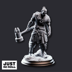 Sindan the Southern Hammer - 3D Printed Barbarian Character Miniature