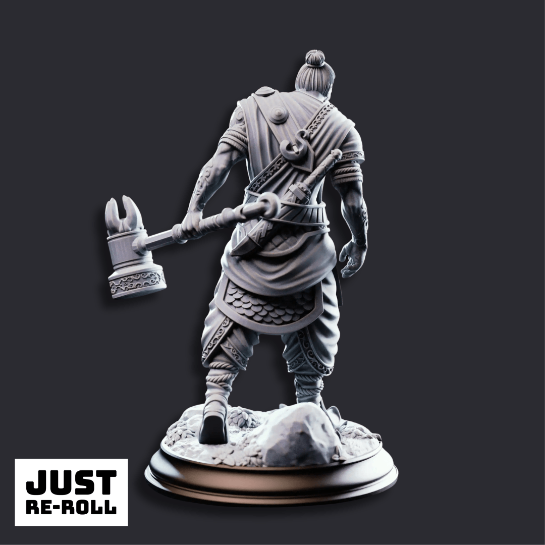 Sindan the Southern Hammer - 3D Printed Barbarian Character Miniature