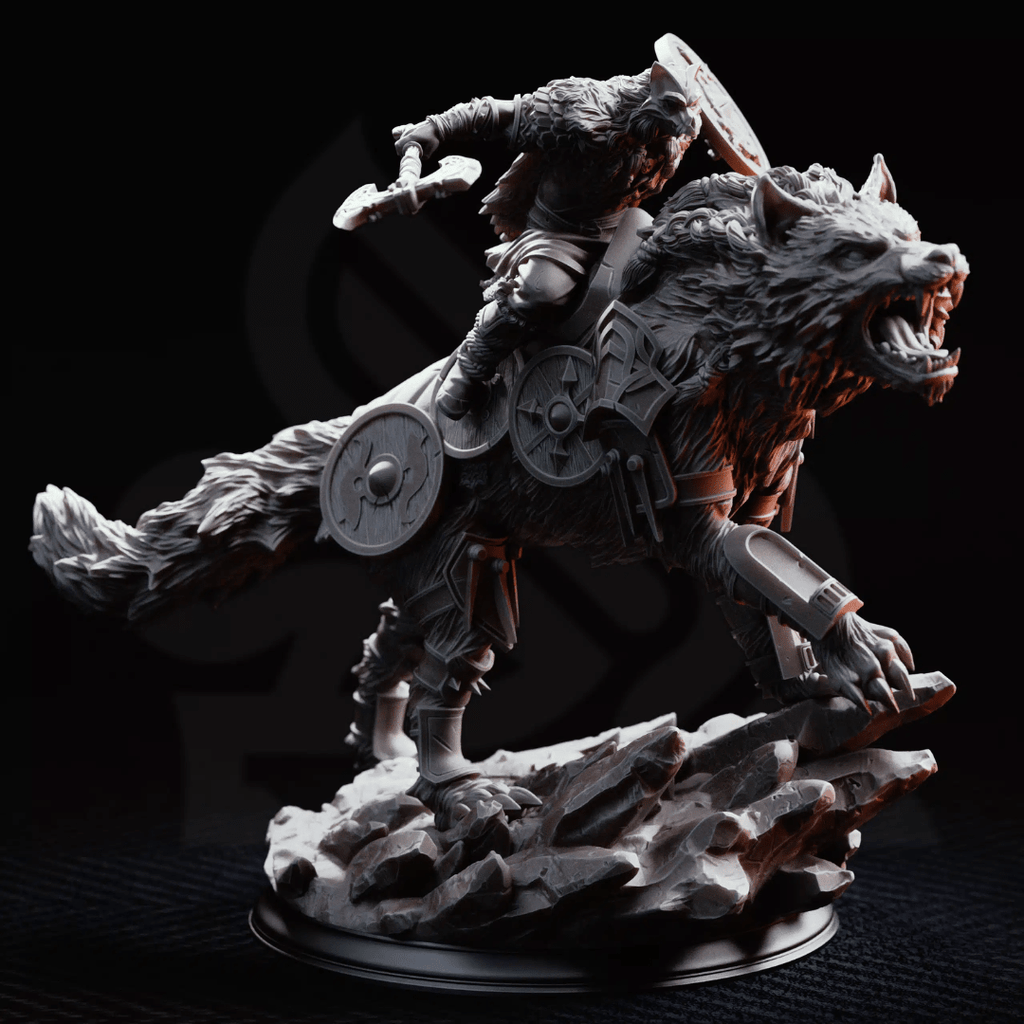 Skjolnir & Haarn The Wolf Knight - 3D Printed Monster Miniature