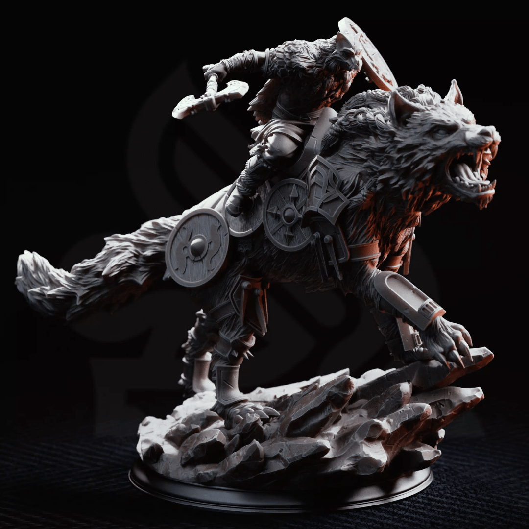 Skjolnir & Haarn The Wolf Knight - 3D Printed Monster Miniature