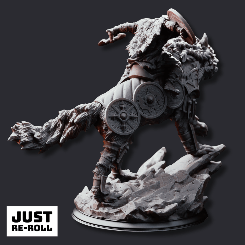 Skjolnir & Haarn The Wolf Knight - 3D Printed Monster Miniature