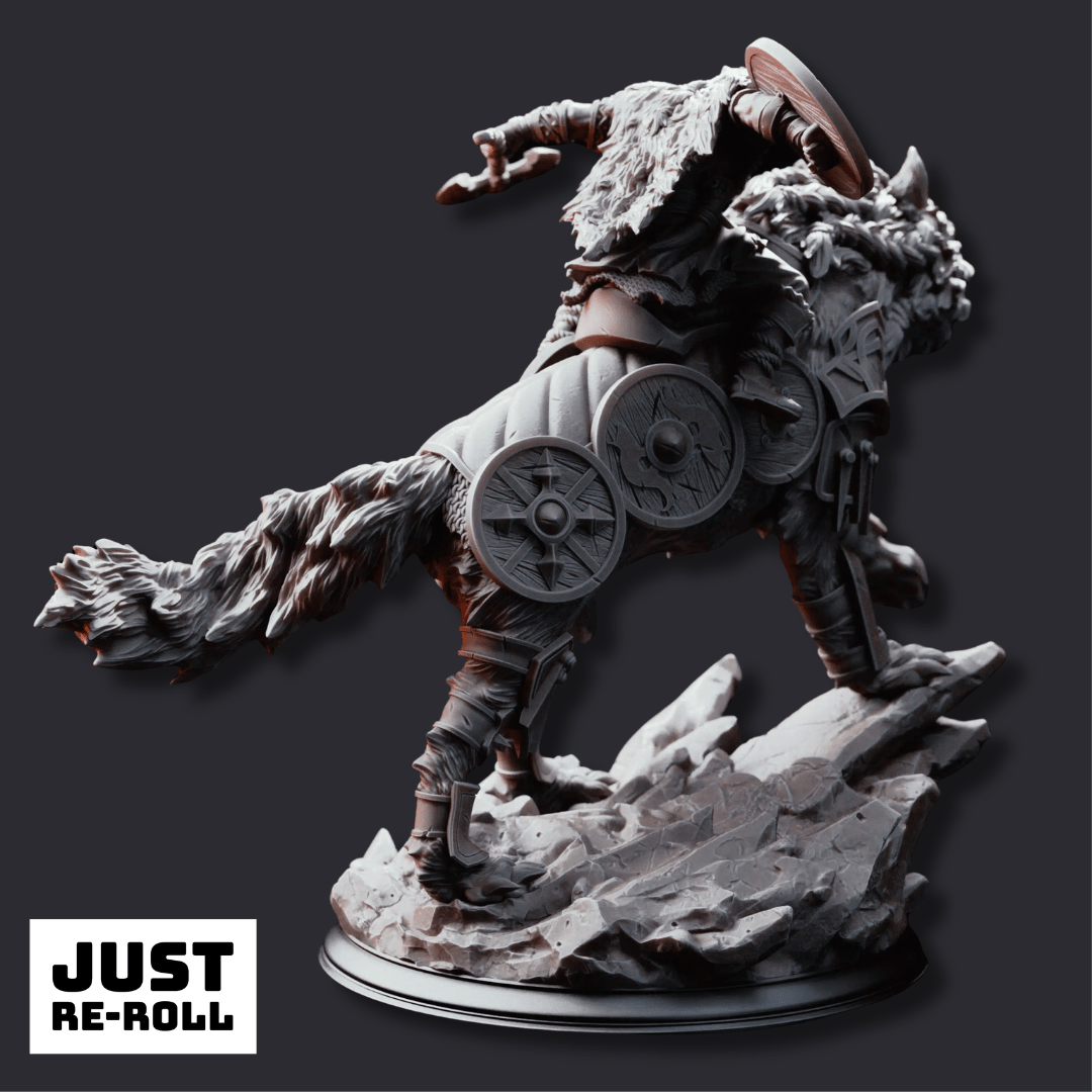 Skjolnir & Haarn The Wolf Knight - 3D Printed Monster Miniature