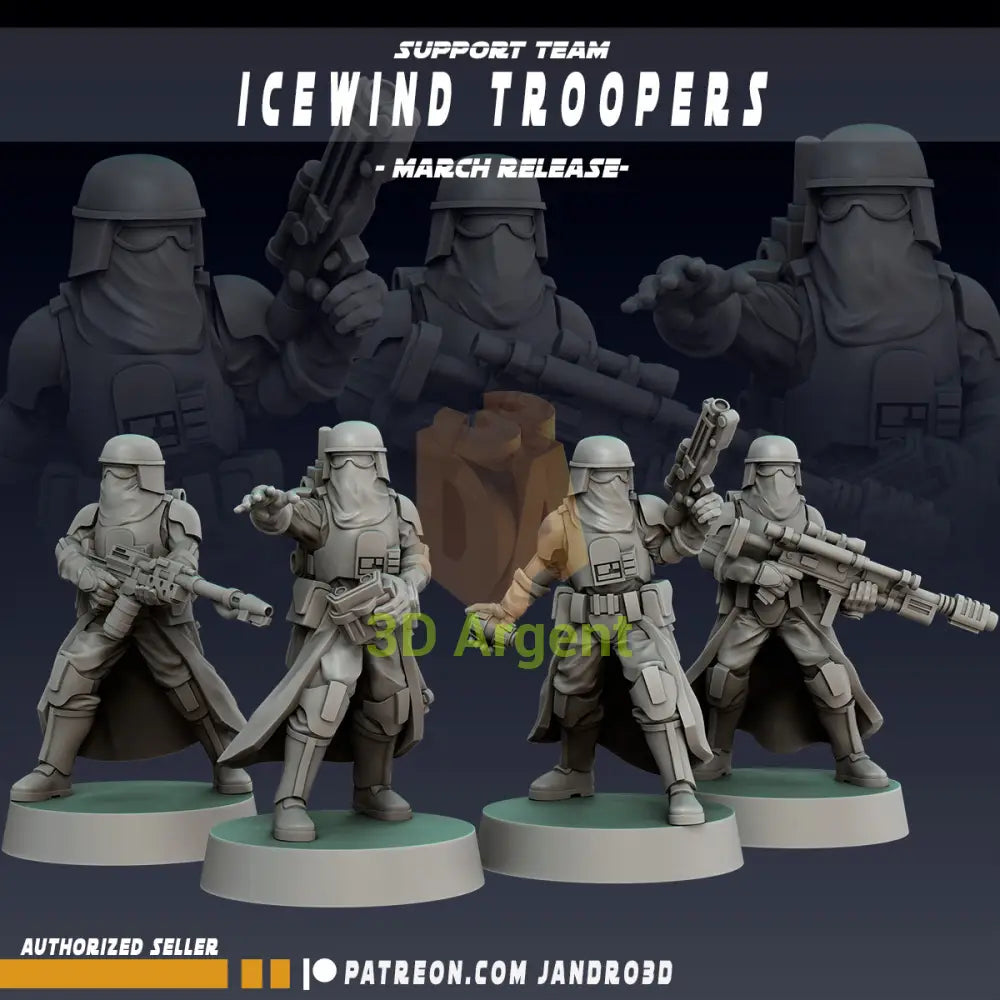 SnowTroopers Squad & Support Star Wars Legion compatible 3D Printed Resin Miniatures