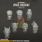 Space Pirates Corsairs 7 figures - Star Wars Legion compatible 3D Printed Resin Miniatures