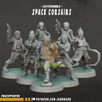 Space Pirates Corsairs 7 figures - Star Wars Legion compatible 3D Printed Resin Miniatures