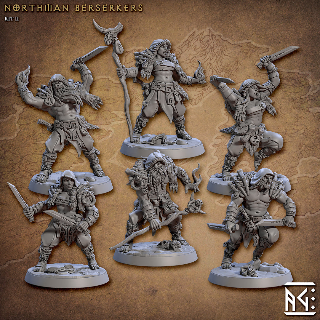 Norse Northmen Berserker Miniatures | Skutagaard Northmen Saga II | Fantasy D&D Miniature | Artisan Guild